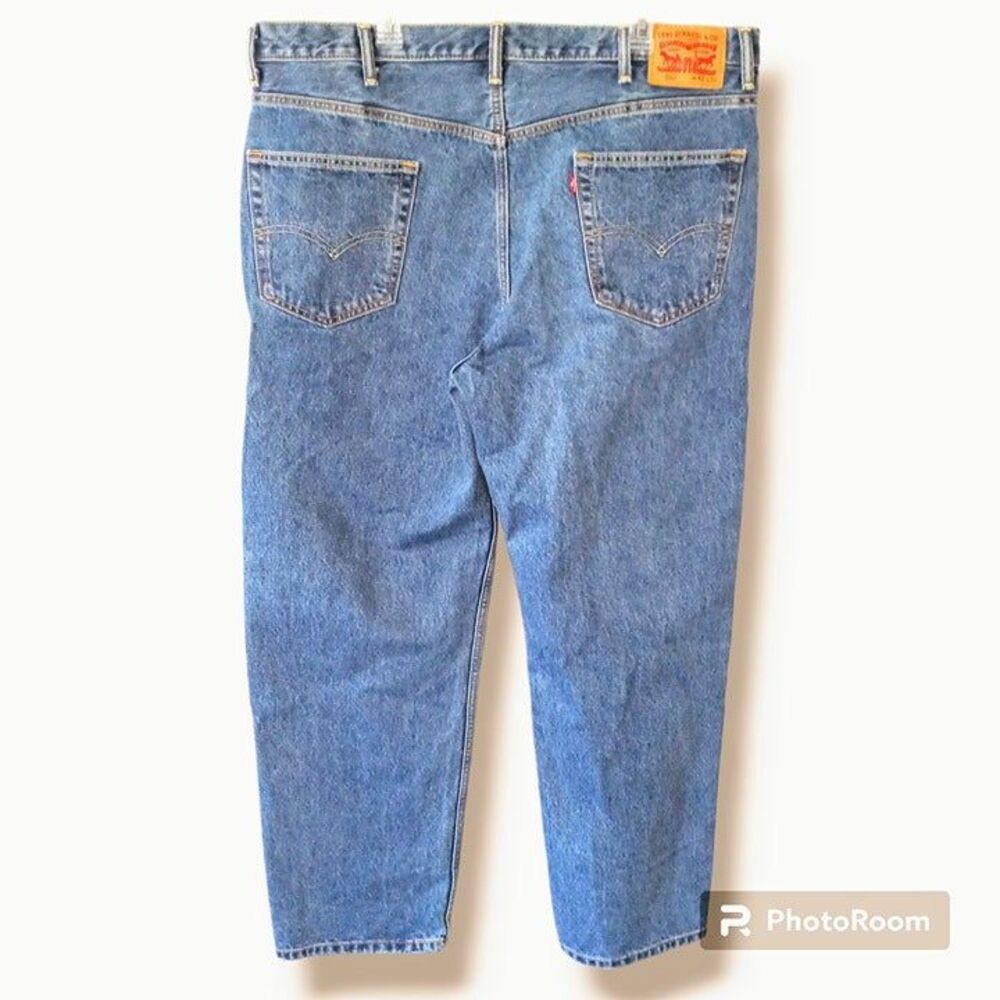 Levis 550 Relaxed Fit Straight Leg Jeans-Size 42x32-Stonewash-Red Tab-Classic - Picture 5 of 10